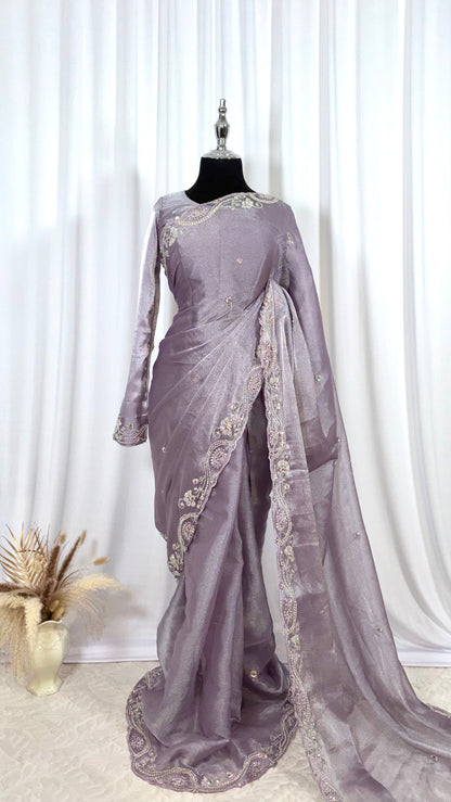 Saree prêt à porter/ One minute saree - Lilac Dream