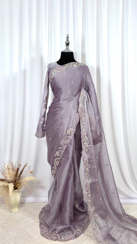 Saree prêt à porter/ One minute saree - Lilac Dream