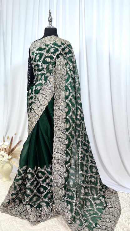 Saree traditionnel - Forest Aura