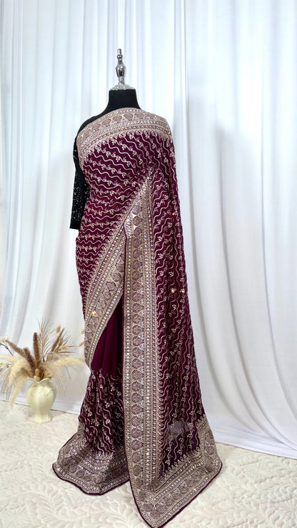 Saree prêt à porter/ One minute saree - Juicy Grape