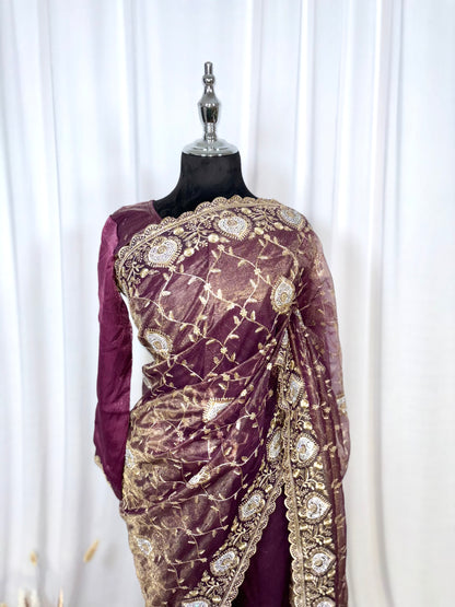 Saree prêt à porter/ One minute saree - Orchidée Royale