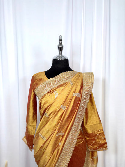 Saree prêt à porter/ One minute saree - Dune Dorée