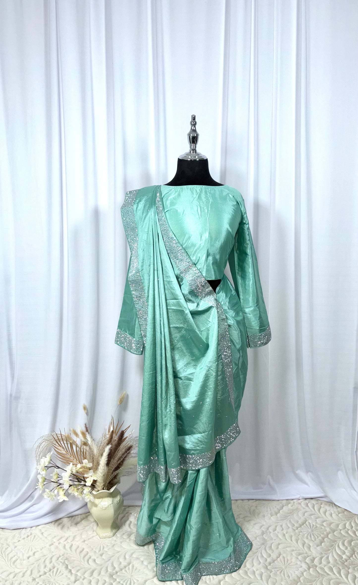 Saree prêt à porter/ One minute saree - Sérénité Azur