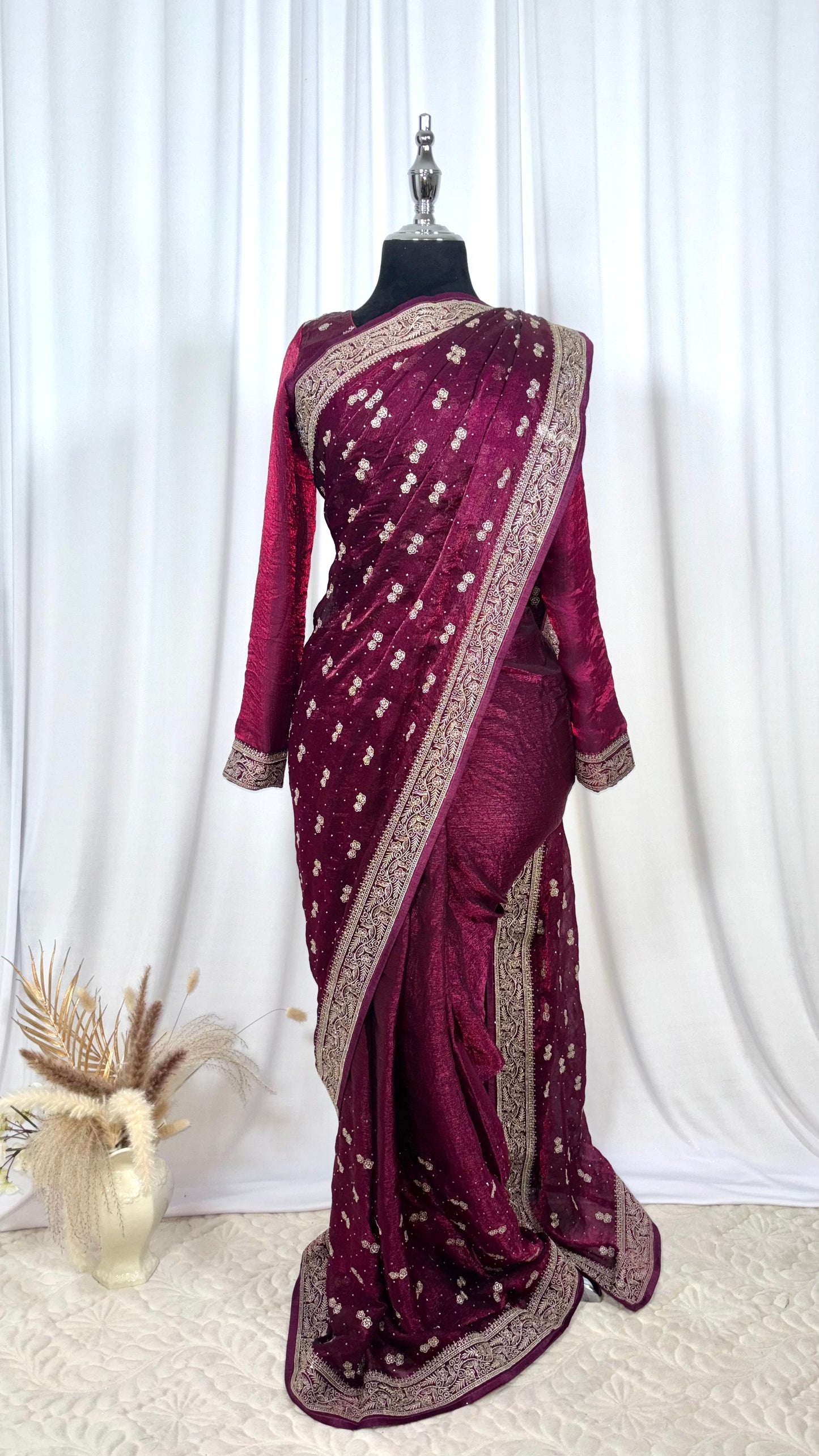Saree prêt à porter/ One minute saree - Lila Blossom