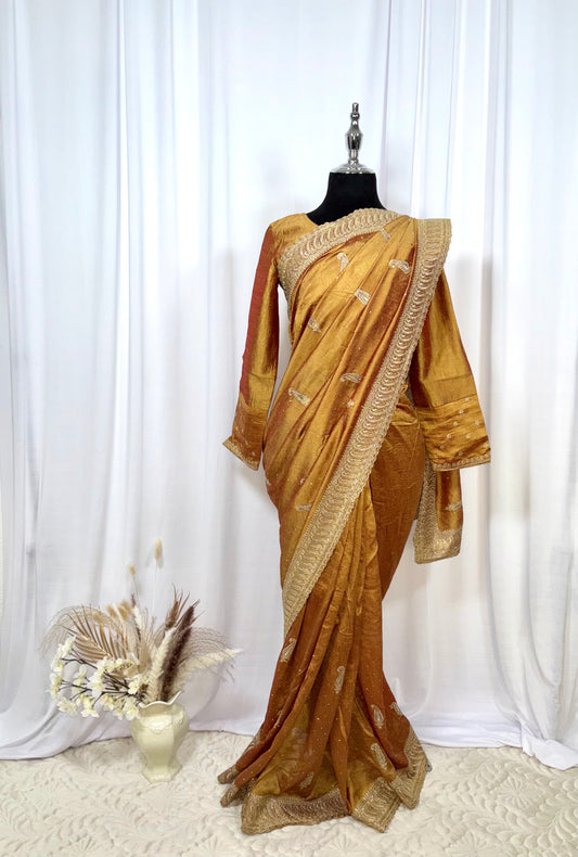 Saree prêt à porter/ One minute saree - Dune Dorée