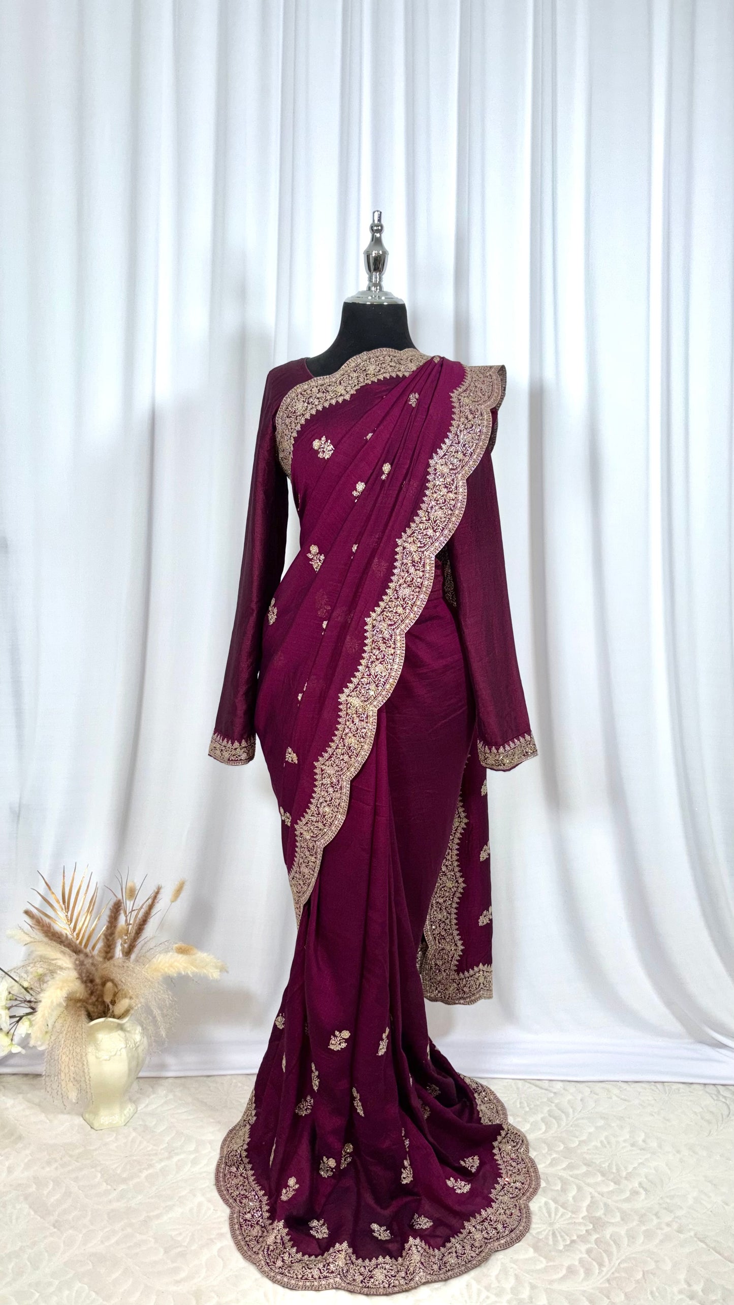 Saree prêt à porter/ One minute saree - Ameera Pourpre