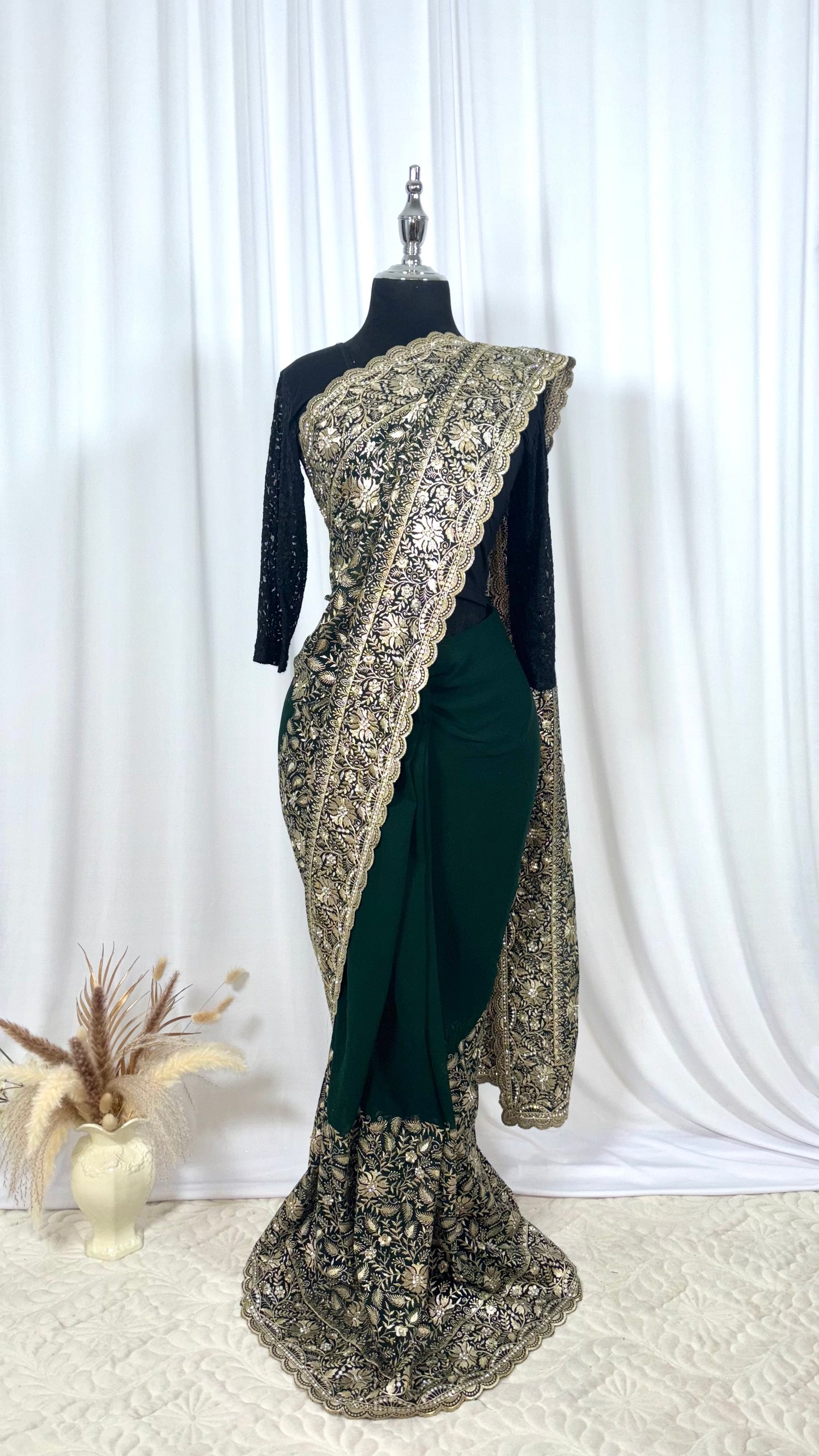 Saree prêt à porter/ One minute saree - Mint Luxe