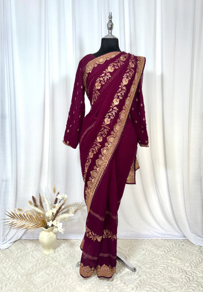 Saree prêt à porter/ One minute saree - Magniola céleste