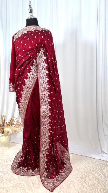 Saree prêt à porter/ One minute saree - Velvet Intense