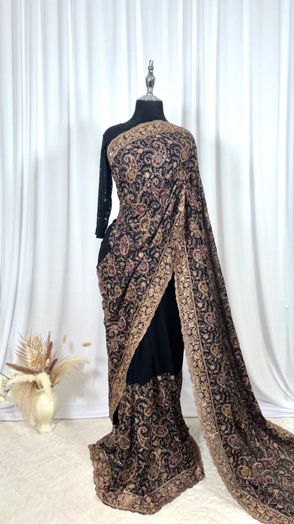 Saree traditionnel - Mayila Noir