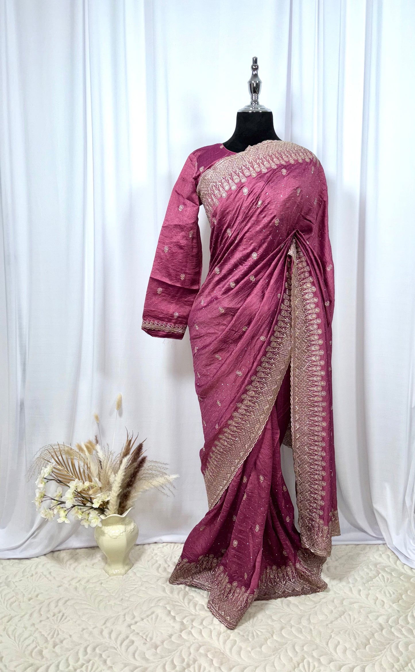Saree prêt à porter/ One minute saree - Charme de Rose