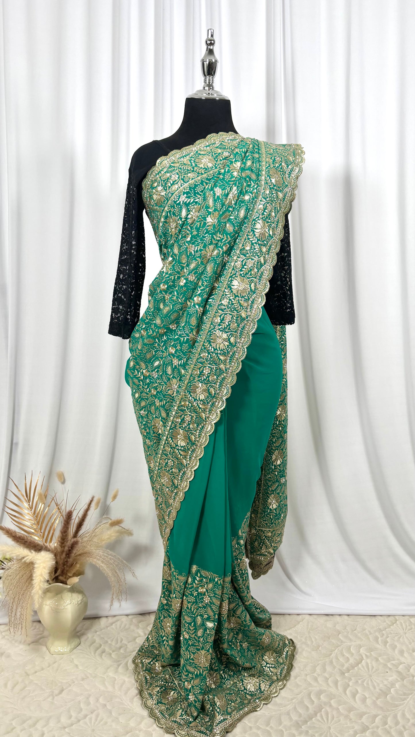 Saree prêt à porter/ One minute saree - Mermaid Luxe