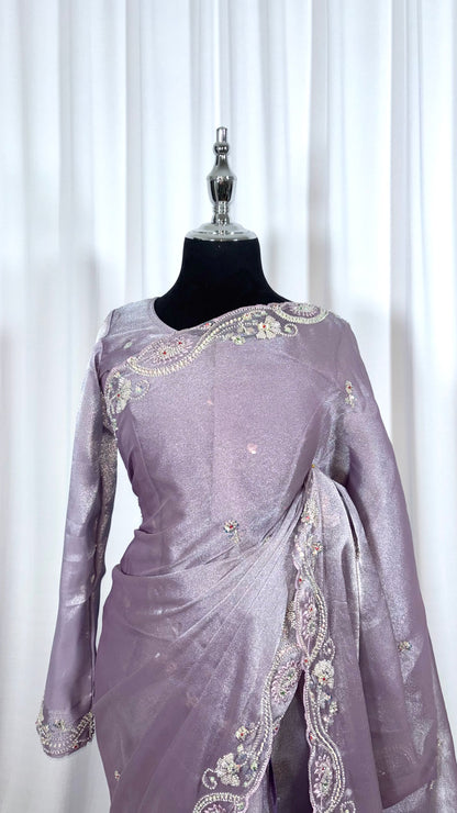 Saree prêt à porter/ One minute saree - Lilac Dream