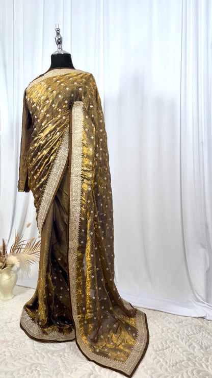 Saree prêt à porter/ One minute saree - Olive Blossom