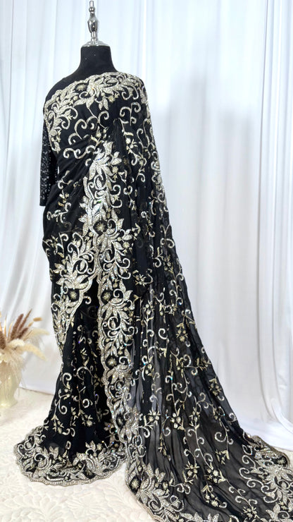 Saree traditionnel - Precious Midnight