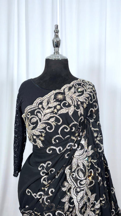 Saree traditionnel - Precious Midnight